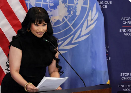 na-onu,-nicki-minaj-denuncia-perseguicao-a-cristaos-na-nigeria:-‘eles-sao-alvo’